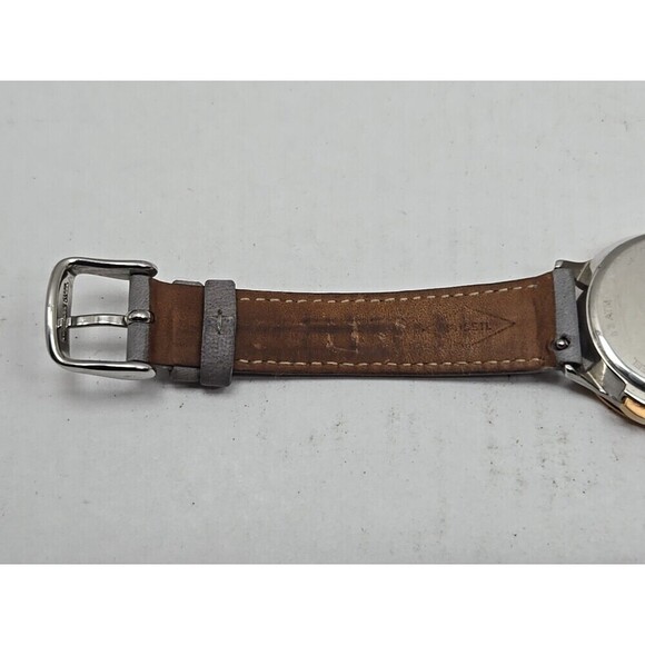 Fossil CH3071 Abilene Women Chronograph Watch Rose Gold Gray Leather New Battery
